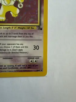 1999 Pokemon Hypno 8/62 Fossil Holo Trading Card Game TCG - Image 5