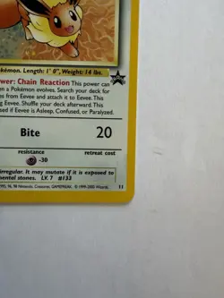2000 Pokemon Eevee 11/53 Wotc Black Star Promo Holo Trading Card Game TCG - Image 5