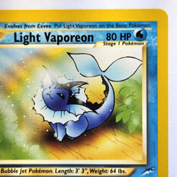 Light Vaporeon 52/105 Pokemon TCG Neo Destiny 1st Edition NM Vintage 2002 Card - Image 4