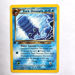Dark Omanyte 37/105 Pokemon TCG 1st Edition Neo Destiny NM Vintage 2002 Card - Image 2