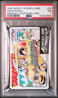 1989 WEEKLY SHONEN JUMP ORIG TELEPHONE CARDS #26 DRAGON BALL PSA 7 - Image 1