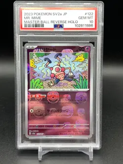 PSA 10 Mr. Mime (Master Ball Foil) R 122/165 Pokemon Card 151 - Pokemon Card JP - Image 1