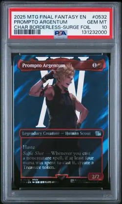 2025 MTG Prompto Argentum Borderless Surge Foil Final Fantasy #532 PSA 10 - Image 1