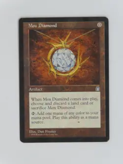 authentic MTG Mox Diamond Stronghold MP Magic the Gathering used poor condition - Image 1