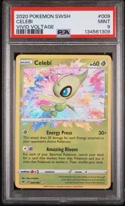 Celebi Amazing Rare 009/185 PSA 9 Vivid Voltage Pokemon TCG - Image 1