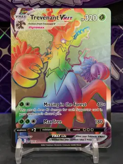 Pokemon TCG Evolving Skies - 206/203 Trevenant Vmax Secret Rare Rainbow - Image 1
