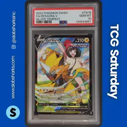 2022 POKEMON SWSH SILVER TEMPEST TRAINER GALLERY #TG16/TG30 ZERAORA V FA PSA 10 - Image 1