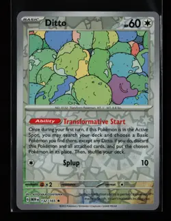 Ditto 132/165 Rare Reverse Holo SV: Scarlet & Violet 151 Pokemon Card - Image 1