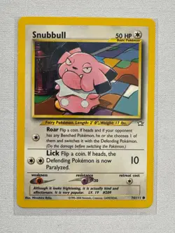Snubbull 74/111 Common Neo Genesis Pokemon Near Mint - Image 1