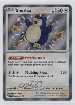 Shiny Rare - Snorlax Pokemon Scarlet & Violet Paldean Fates PAF #202 - Image 1