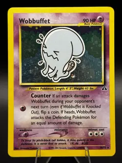 Wobbuffet 16/75 Neo Discovery - Holo Rare - HP/Damaged - Pokemon Vintage - Image 1
