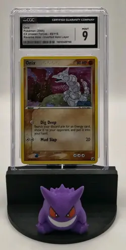 2005 Pokemon EX Unseen Forces Onix Reverse Holo Inverted Holo 65/115 CGC 9 MINT - Image 1