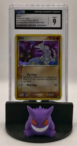 2005 Pokemon EX Unseen Forces Onix Reverse Holo Inverted Holo 65/115 CGC 9 MINT - Image 3