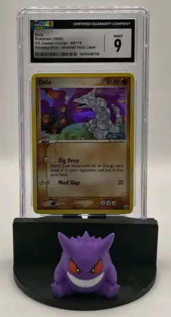 2005 Pokemon EX Unseen Forces Onix Reverse Holo Inverted Holo 65/115 CGC 9 MINT - Image 4