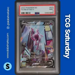 2022 POKEMON SWORD & SHIELD GO #072/078 MEWTWO V ALTERNATE ART PSA 9 - Image 1