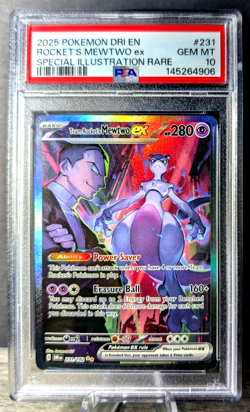 Pokemon Team Rockets Mewtwo Ex Special Illustration Rare Destined Rivals PSA 10 - Image 2