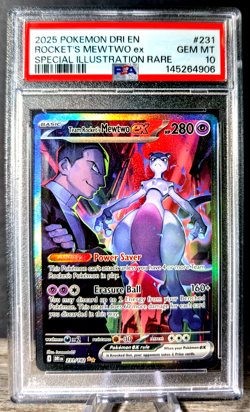 Pokemon Team Rockets Mewtwo Ex Special Illustration Rare Destined Rivals PSA 10 - Image 4