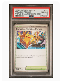 2024 POKEMON SPANISH SVP ES-SV PARADISE RESORT WORLD CHAMPIONSHIP PSA 10 - Image 1