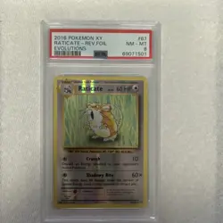 Pokemon Raticate 67/108 Evolutions Reverse Holo Rare PSA 8 English 2016 - Image 1