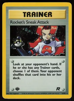 Rocket's Sneak Attack 16/82 Rare Team Rocket Holo 1st Edition Pokemon - Image 1