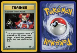 Rocket's Sneak Attack 16/82 Rare Team Rocket Holo 1st Edition Pokemon - Image 3