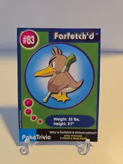 Pokemon Burger King PokeTrivia Non-perforated Farfetch'd #83 - Image 1