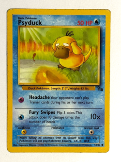 Pokemon TCG Psyduck 53/62 Unlimited Common Fossil DMG - Image 1