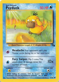 Pokemon - Psyduck #53/62 - Fossil Unlimited - Image 1