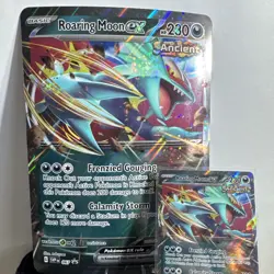 Pokemon TCG JUMBO & Regular Roaring Moon ex SVP Black Star Promos SVP067 - Image 3