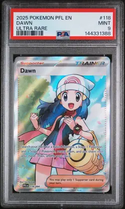 2025 POKEMON PFL EN-PHANTASMAL FLAMES ULTRA RARE #118 DAWN PSA 9 - Image 1