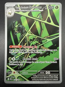 Pokemon Team Rocket's Spidops Illustration Rare SV10: Destined Rivals 187/182 NM - Image 1