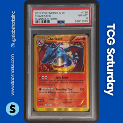 2013 POKEMON B&W PLASMA STORM #136 CHARIZARD PSA 8 - Image 1