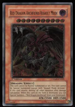 Red Dragon Archfiend/Assault Mode CRMS-EN004 EURO Ultimate Rare 1st Ed Yugioh - Image 1