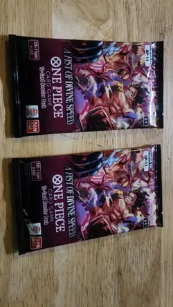 Two (2) A Fist Of Divine Speed Booster Packs One Piece Card Game OP-11 English - Image 1