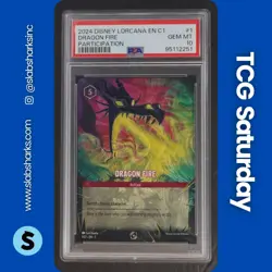 2024 DISNEY LORCANA C1 PARTICIPATION PROMO #1 DRAGON FIRE PSA 10 - Image 1
