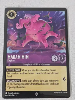 Disney Lorcana Madam Mim - Elephant Super Rare Amethyst Shimmering Skies 44/204 - Image 1