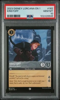 2023 DISNEY LORCANA EN 1-THE FIRST CHAPTER KRISTOFF OFFICIAL ICE MASTER PSA 10 - Image 1