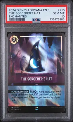 2024 DISNEY LORCANA EN 3-INTO THE INKLANDS ENCHANTED THE SORCERER'S HAT PSA 10 - Image 1