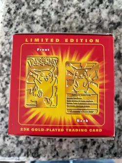 Pokemon Pikachu 23k Gold Plated Trading Card Burger King Promo 1999 SEALED - Image 4