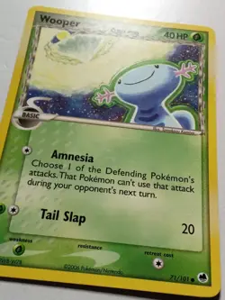 Wooper 71/101 LP - EX Dragon Frontiers Pokemon Card Tomokazu Komiya Art - Image 2