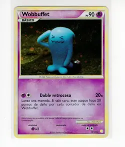 ~ESP~ SPANISH Wobbuffet 13/123 Holo HeartGold HGSS Pokemon Card (g3) - Image 1