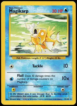 Magikarp 35/102 Uncommon Base Set Pokemon Card - Image 1