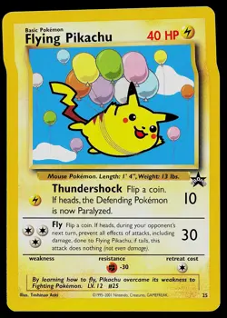 Pokemon Card - Flying Pikachu WOTC Black Star Promo 25 - Image 1