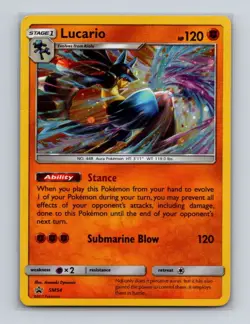 Lucario SM54 Pokemon Sun & Moon Black Star Promo Cosmos Holo Card READ - Image 1