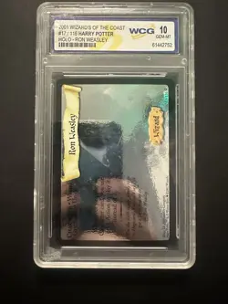 RON WEASLEY Harry Potter Card #17 17/116 FOIL Holo 2001 WOTC Graded 10 GEM MINT - Image 1