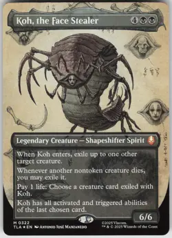 MTG Koh, the Face Stealer Borderless Foil NM Avatar The Last Airbender Magic 322 - Image 1