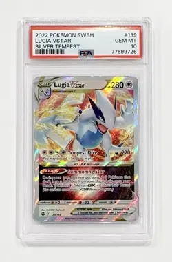 2022 Pokemon SWSH #139 Lugia VSTAR Silver Tempest Holo PSA 10 Gem Mint - Image 1