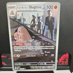 Pokemon TCG Team Rocket's Dugtrio 239/217 SV08 Rare Holo Stage 1 100HP - Image 1