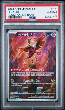 2024 POKEMON SFA EN-SHROUDED FABLE ILLUSTRATION RARE #073 FEZANDIPITI PSA 10 - Image 1