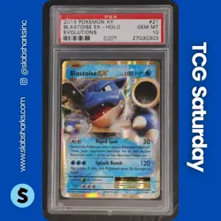 2016 POKEMON XY EVOLUTIONS #21/108 BLASTOISE EX PSA 10 - Image 1